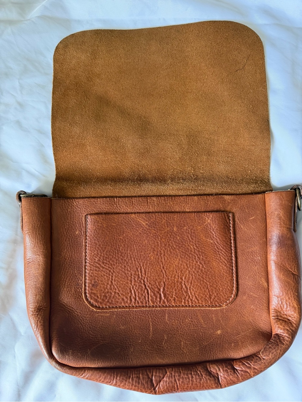 Go Forth Goods Small Kindle leather satchel in saddle (no crossbody strap) - Picture 4 of 13